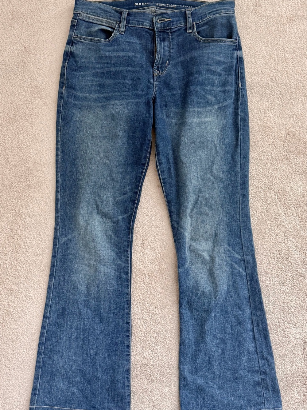 Old Navy Women’s Blue Medium Wash Mid-Rise Micro Flare Jeans 4